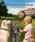 Top Shelf 15 Amp Outdoor GFCI Outlet Self Test Tamper Resistant GFI Black 2 Pack, child-safe and pet-proof design with padlock.