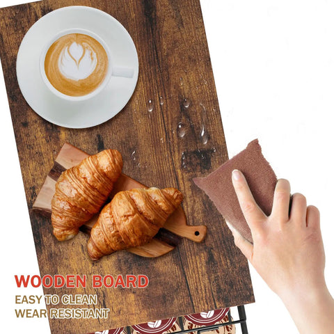Cleaning coffee stains off rustic wood top stand of Five Tier Coffee Pod Storage Drawer For Keurig Pods Holds 90 Pods