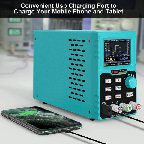 Adjustable DC Power Supply 0 To 30V 0 To 10A With 110V Input Four Digit Precision Readout PC Software Control USB Charging
