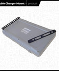 Dual Charger Wall Mount For Makita DC18RC Double Chargers shown on its side, UK Made holder bracket for garage or workshop