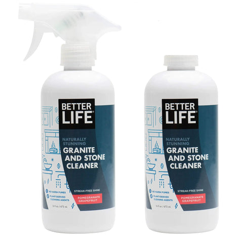 Pack of 2 Granite Cleaner And Polish For Marble Quartz Slate And Concrete Surfaces Streak Free Stone Countertop Cleaner 16oz