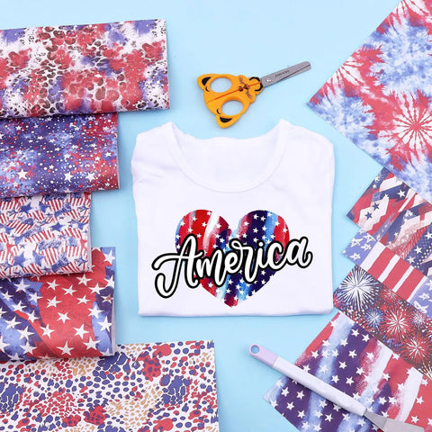 American Flag Sublimation Transfer Paper 12x10 Inch 10 Sheets Leopard Flag Pattern for DIY Mugs Tumblers Keychains and Shirts