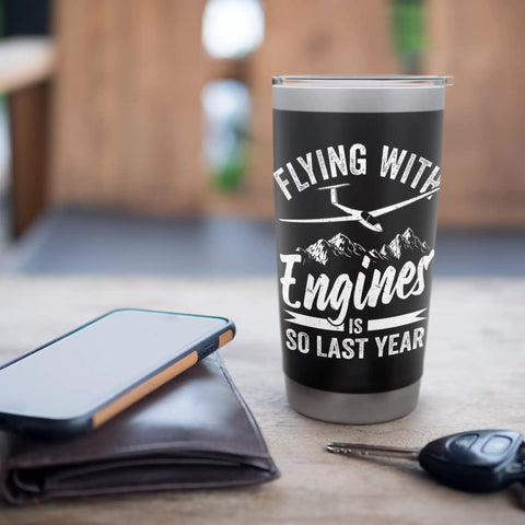 Insulated Stainless Steel Tumbler Built For Sailplane Pilots And Glider Enthusiasts Keeps Coffee Or Hydration Hot Or Cold