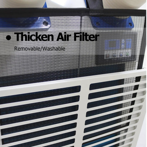 Top Shelf Portable Air Conditioner With 18700 Btu H Commercial Spot Cooler and 14L Water Tank showing thicken air filter