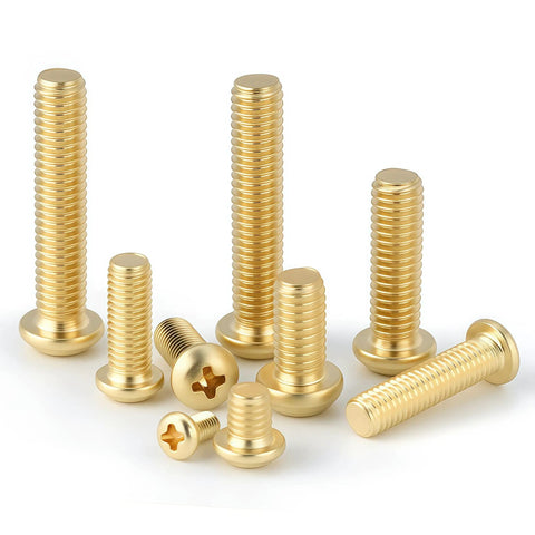 Socket Cap Screws Set M2 Through M8 Brass Cross Head Bolts Copper Threaded Fasteners For Electronics, Furniture And Precision Machinery