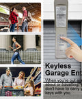 Person using Universal All In One Garage Door Opener Keypad And Remote For Old School LiftMaster Craftsman Units.
