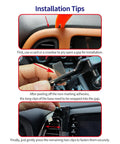 Installation tips for Hella Secure Custom Fit Car Phone Mount for Honda HRV 2016-2022 showing gap prying and clip snapping.