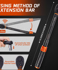 Half Inch Drive Torque Wrench Workhorse With Dual Scale Readout 10-180 Ft Lb And 13.6-244 Nm Dual Direction 72 Tooth Ratchet