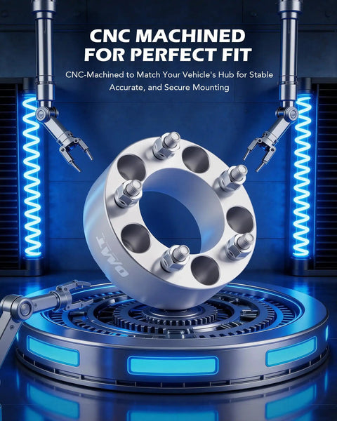 5 By 4.75 Wheel Spacers Kit 2 Inch With M12x1.5 Studs for Chevy Camaro in CNC machining setup for perfect fit