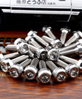 Beefed-Up Ultra Light Titanium Bolt M7x24.5mm With 1.0mm Pitch And 12 Point Spline Socket Forged Head For BBS Wheel Mods Gr5 Ti Fasteners