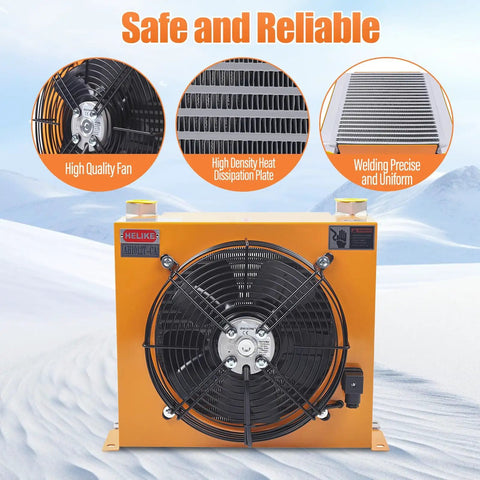 60W Hydraulic Oil Cooler With 110V 60Hz AC High Power Fan Radiator Heat Exchanger 100 Liters Per Minute Flow Forced Oil Cooler