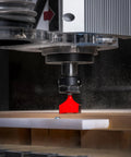 Killer 12 Piece CNC Router Bit Set Featuring Sharp Carbide Tips For Woodworking Detail Carving showing a router bit in action.