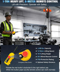 Rock Solid Electric Chain Hoist With Killer 2200 Lbs Capacity, 10 Ft Lift, And Smooth 120V Operation Includes 20 Ft Wired Remote in workshop