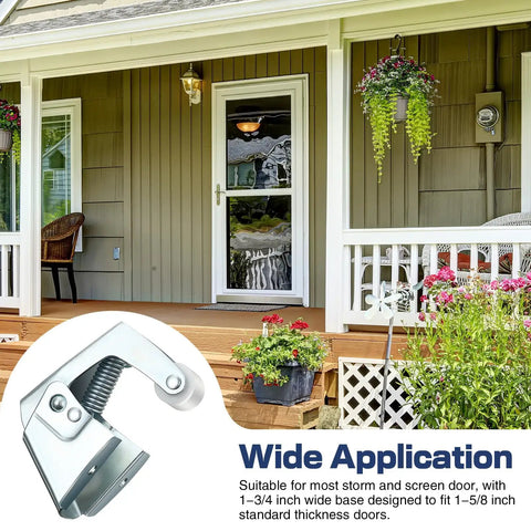 Two Pack Screen And Storm Door Catch For Hinged Swinging Doors Cabinets And Cupboards Zinc Plated One And Three Quarters Inch Base