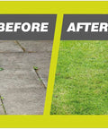Before and after comparison of lawn edges using 18V ONE Plus Cordless Edger Bare Tool With 22cm Serrated Edging Blade.