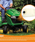 Fuel Gas Tank Replacement for Scotts Sabre Lawn Tractors L100 L110 L120 L130 L105 L118 with tractor in garden