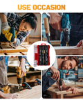 Woodworking Countersink Drill Bit Set, 7 Piece HSS Tapered Bits With One Quarter Inch Hex Shank Quick Change shown in use