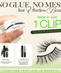 Hand holding magnetic eyelashes from the Magnetic Eyelashes Kit With Reusable Soft Lashes And Applicator No Glue Needed Windproof Waterproof