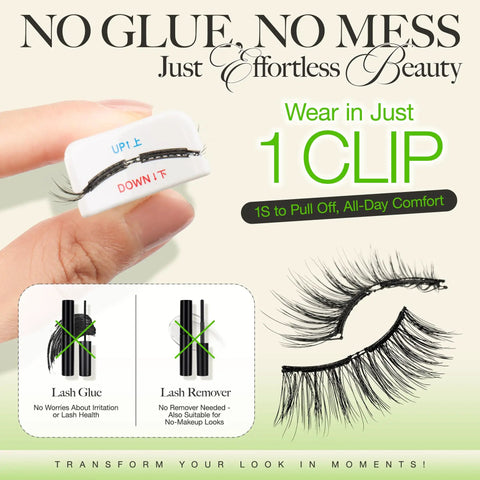 Hand holding magnetic eyelashes from the Magnetic Eyelashes Kit With Reusable Soft Lashes And Applicator No Glue Needed Windproof Waterproof