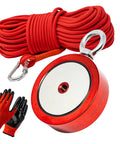 Heavy Duty 2000 Lb Double Sided Fishing Magnet Kit With 100 Ft Rope And Carabiner Beast Magnet For River And Lake Treasure Hunting