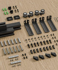12 Ft Ceiling Mount Box Rail Barn Door Hardware Kit components black powder-coated steel parts and hangers laid out on wood surface