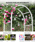 Garden Arbor With Gate PVC Frame Trellis Arch For Climbing Plants Outdoor Wedding Backdrop White Vinyl Pergola