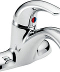 Classic Chrome Centerset Bathroom Faucet With Built In InnoFlex Supply Lines No Fuss WaterSense Certified Easy DIY Install Fits 3 Hole 4 Inch Sinks Durable Finish And Smooth Operation For Everyday Use in polished chrome finish