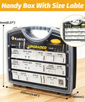Built Like Iron 456 Piece Stainless Steel Bolt And Nut Assortment Kit Packing Heavy Duty Hex Fasteners in organized box.