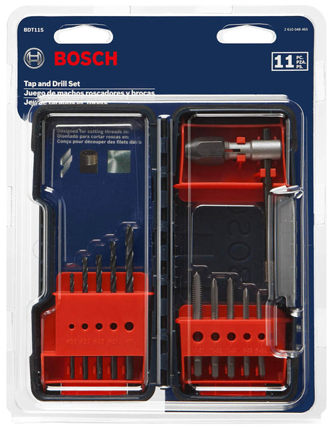 11 Piece Tap And Drill Combo Set With Heat Treated Carbon Steel Bits Rolled Threads For Real Accuracy Laser Etched Size Markings For Easy Identification The Go To Kit For Everyday Drilling And Threading