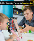 Adult and child engaging with Hands On Motion And Friction STEM Kit For Kids Ages 5 To 12, 21 Piece Physics And Engineering Set
