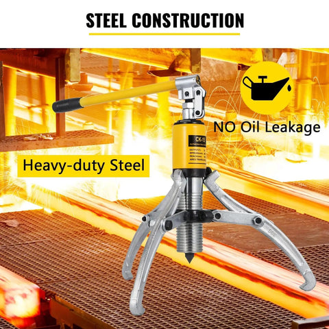 Heavy Duty Hydraulic Wheel Bearing Puller Kit 10 Ton Separator Tool 2 Jaw Or 3 Jaw Hub Remover, steel body, no oil leakage