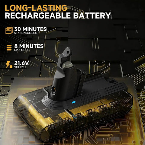 Long Lasting 8000mAh 21.6V Li Ion Battery Replacement For Dyson V6 Cordless Vacuum Cleaners displayed on circuit board