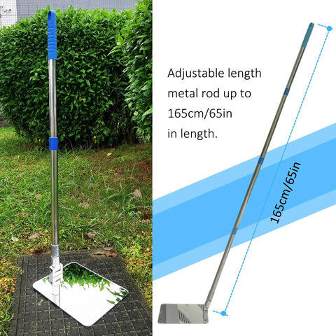 Under Vehicle Inspection Mirror With Three Quarter Inch Extendable Threaded Poles Beefy Build For Large Under Car Search
