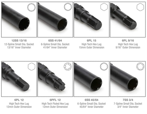 Shop-Ready 16-Piece Locking Lug Nut Master Key Set With Double-Hex, Spline And Star Keys, Thin-Walled Extra-Long Lug Keys To Prevent Wheel Damage, Heat-Treated Chrome Vanadium, Corrosion-Resistant Finish For Aftermarket Nuts