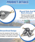 30 Pack Lead Fishing Weight Sinkers With Brass Swivel, Streamlined Bass Casting Sinker Weights For Catfish, Saltwater And Freshwater Fishing, Mixed Sizes