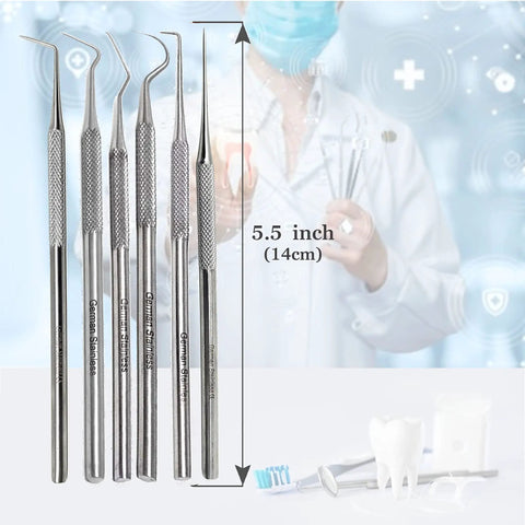 Six Piece Stainless Steel Precision Micro Probe Kit With 5.5 Inch Overall Length, various probes, with non-slip handles