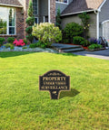 Heavy Duty Property Under Video Surveillance Sign For Outdoor Yard Warning 2 Pack 14 By 10 Inch in grassy yard setting.