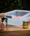 Applying Heavy Duty Rubberized Waterproof Tape For Patching Leaks And Sealing Repairs That Works Underwater on clear container
