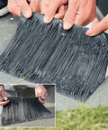 Hands applying Heavy Duty Self Sealing Asphalt Tape With Aluminum Foil Backing Waterproof Bitumen Roll for roof patching.