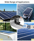 Solar Panel Mounting Kit for Four Panels With 4.72 Inch Rails in Black and Silver, rooftop, boat, RV, and factory installations