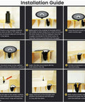 Installation guide for Rock Solid Freestanding Bathtub Drain Rough In Mounting Kit with illustrations and steps.
