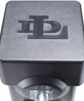Close-up of DLx-SF Marine Jack swivel top; black plastic housing with mounting bolt, 2,000 lb capacity