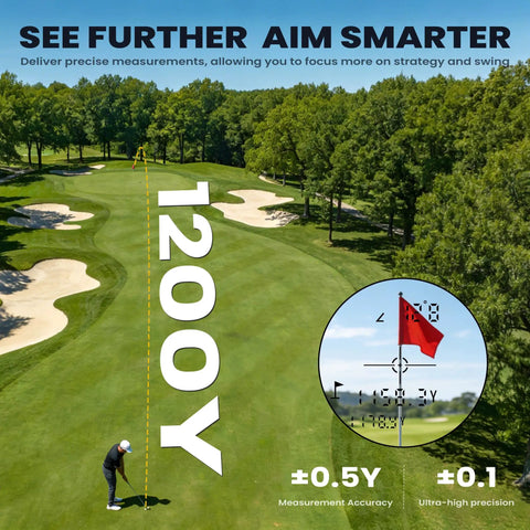 Straight Up Spot On Golf Rangefinder With Smart Flag Lock And Snappy Vibration Alert 1200 Yard Laser Distance Meter For Fairway Runs Yard Meter Toggle Settings
