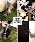 4-In-1 Emergency Tool With Alloy Construction Gas And Water Shutoffs, Pry Edge For Door Pries, Debris Digging Function montage