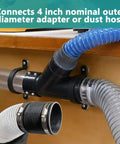 4 Inch Dust Control Flex Cuff With 4 Steel Clamps Rubber Hose Coupler for Woodworking Dust Collection Fittings connected to hoses