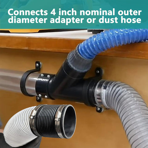 4 Inch Dust Control Flex Cuff With 4 Steel Clamps Rubber Hose Coupler for Woodworking Dust Collection Fittings connected to hoses