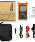 Megohmmeter Insulation Resistance Tester With Auto Ranging And Backlit Display Reads 0.1 Megaohm To 200 Gigaohm Voltage Settings 100V To 5000V Easy Pro Grade Tool For Electricians And Tech Pros with accessories and packaging
