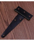 Heavy Duty Black T Shaped Door Hinges 8 Inch 4 Pack For Wooden Fence Warehouse Doors And Sheds Sturdy Iron Hinges With Rust Resistance