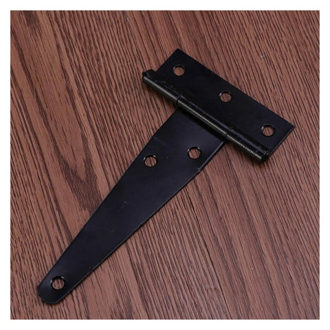 Heavy Duty Black T Shaped Door Hinges 8 Inch 4 Pack For Wooden Fence Warehouse Doors And Sheds Sturdy Iron Hinges With Rust Resistance