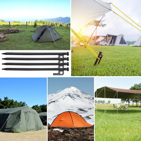 Heavy Duty Forged Steel Tent Stakes 8 Inch Kit With Storage Bag 8 16 32 Pack Camping Gear Built Tough For Rocky Deserts Snowfields